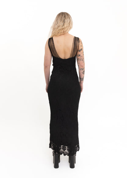 Glass beaded crochet dress