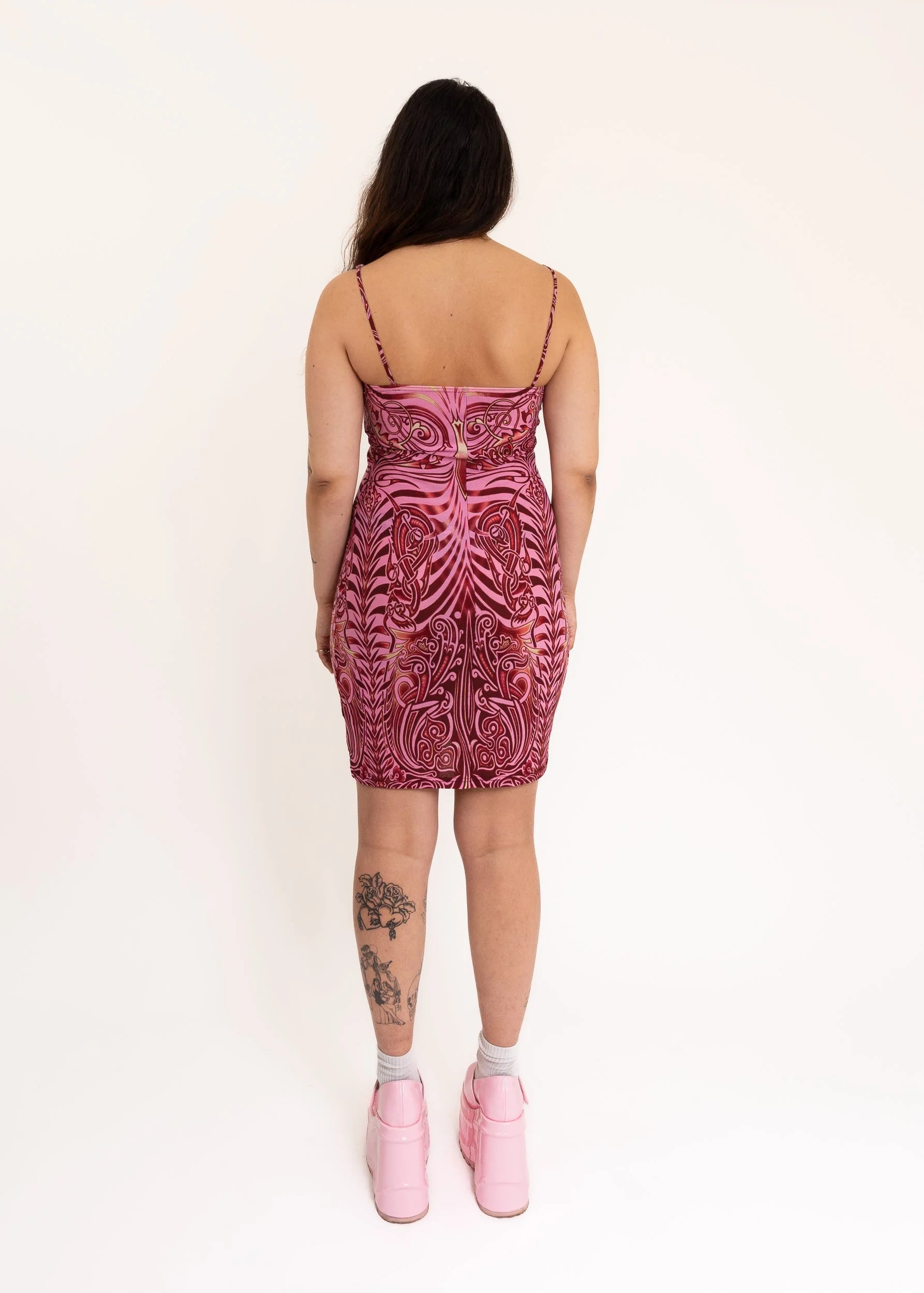 Bizarre Bazaar 90s neo tribal print mesh mini dress