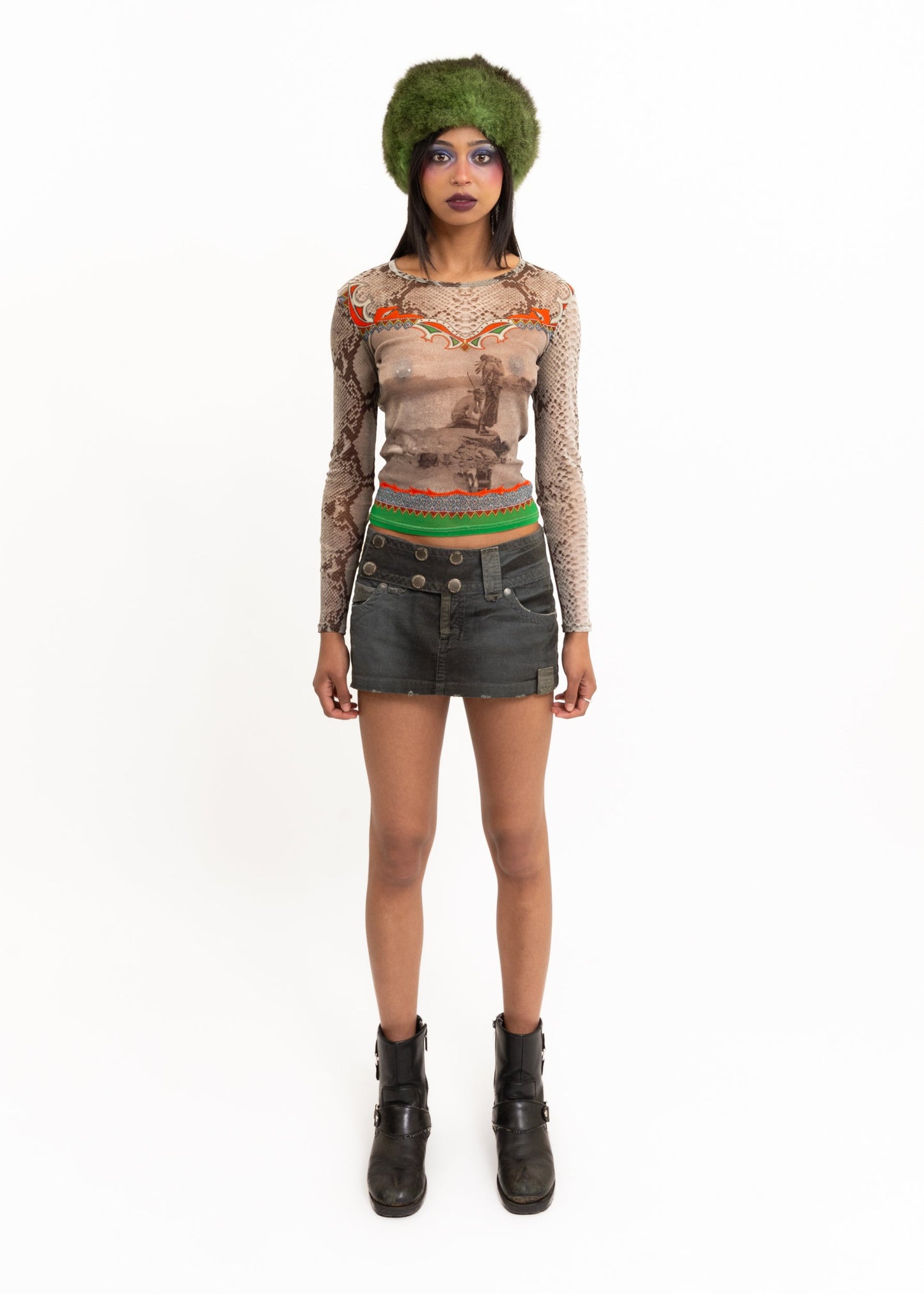 Kenzo 90s vintage graphic mesh top Bizarre Bazaar