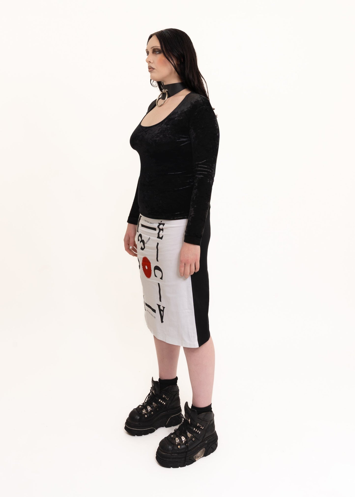 Moschino Jeans Long sleeve crushed velvet top Bizarre Bazaar