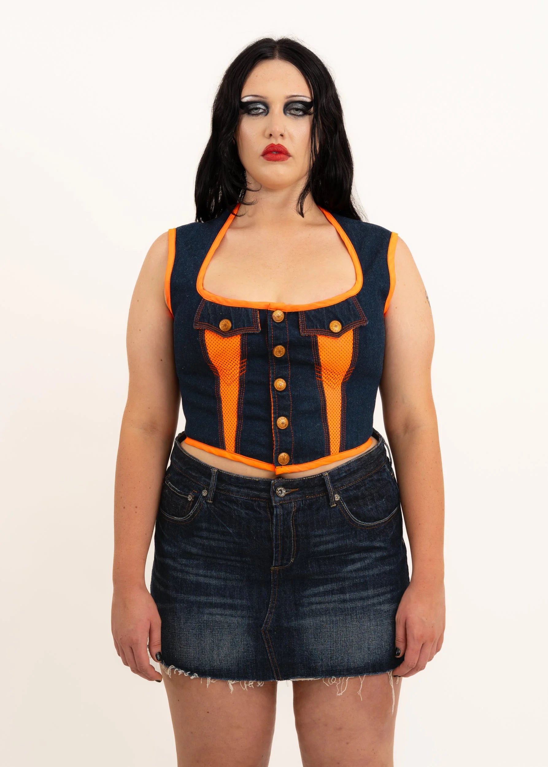Gaultier Jean’s 90s vintage panelled denim corset