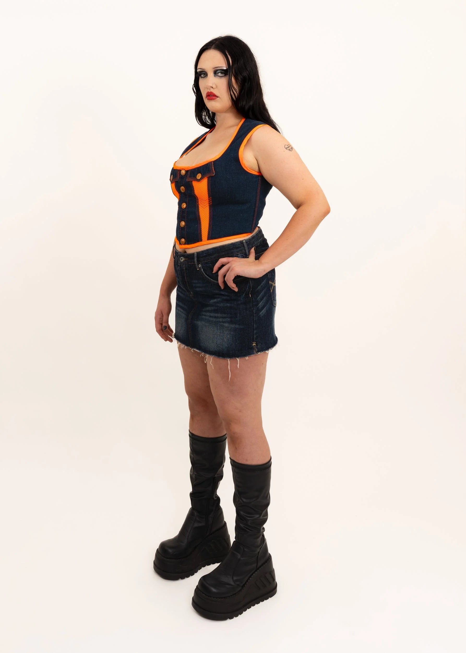 Gaultier Jean’s 90s vintage panelled denim corset