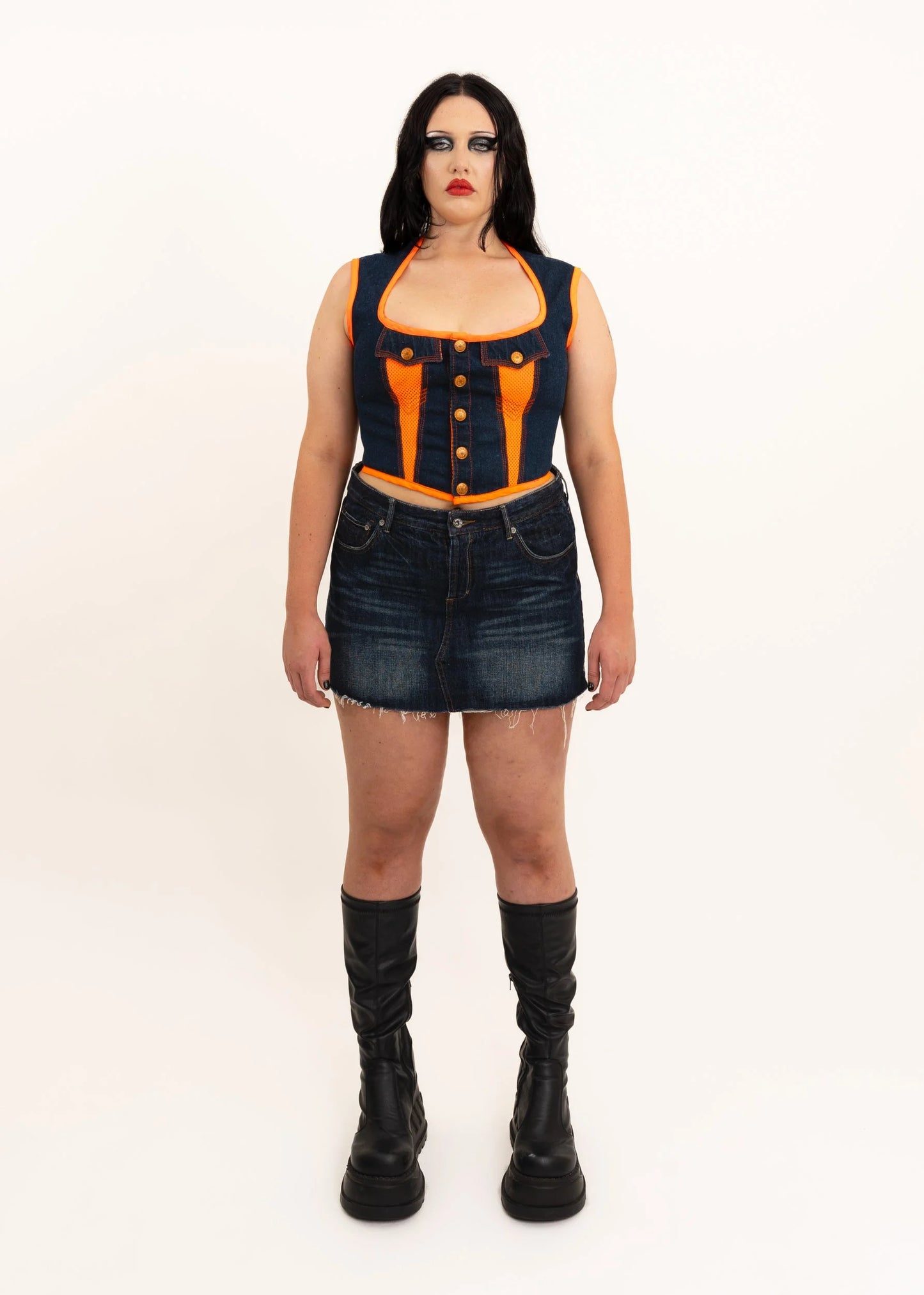 Gaultier Jean’s 90s vintage panelled denim corset