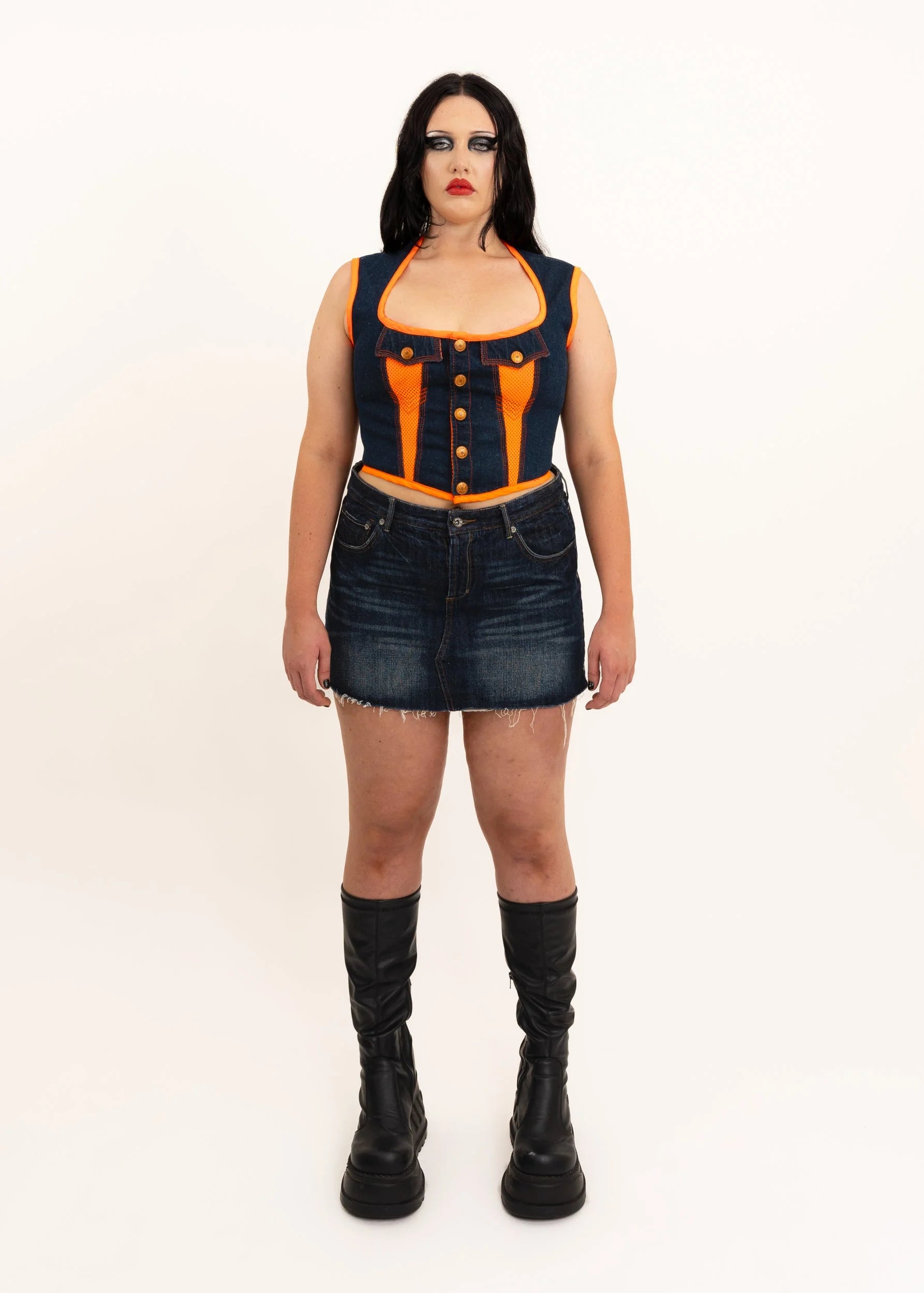 Gaultier Jean’s 90s vintage panelled denim corset