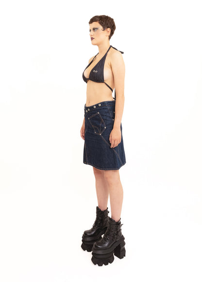 D&G Dolce & Gabbana 90s vintage patchwork denim skirt Bizarre Bazaar