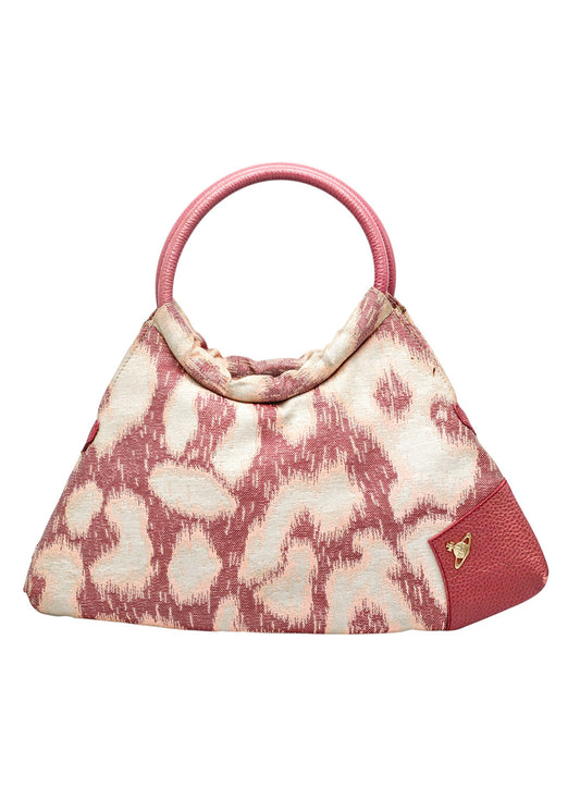 Vivienne Westwood 90s vintage pink jacquard leopard print bag