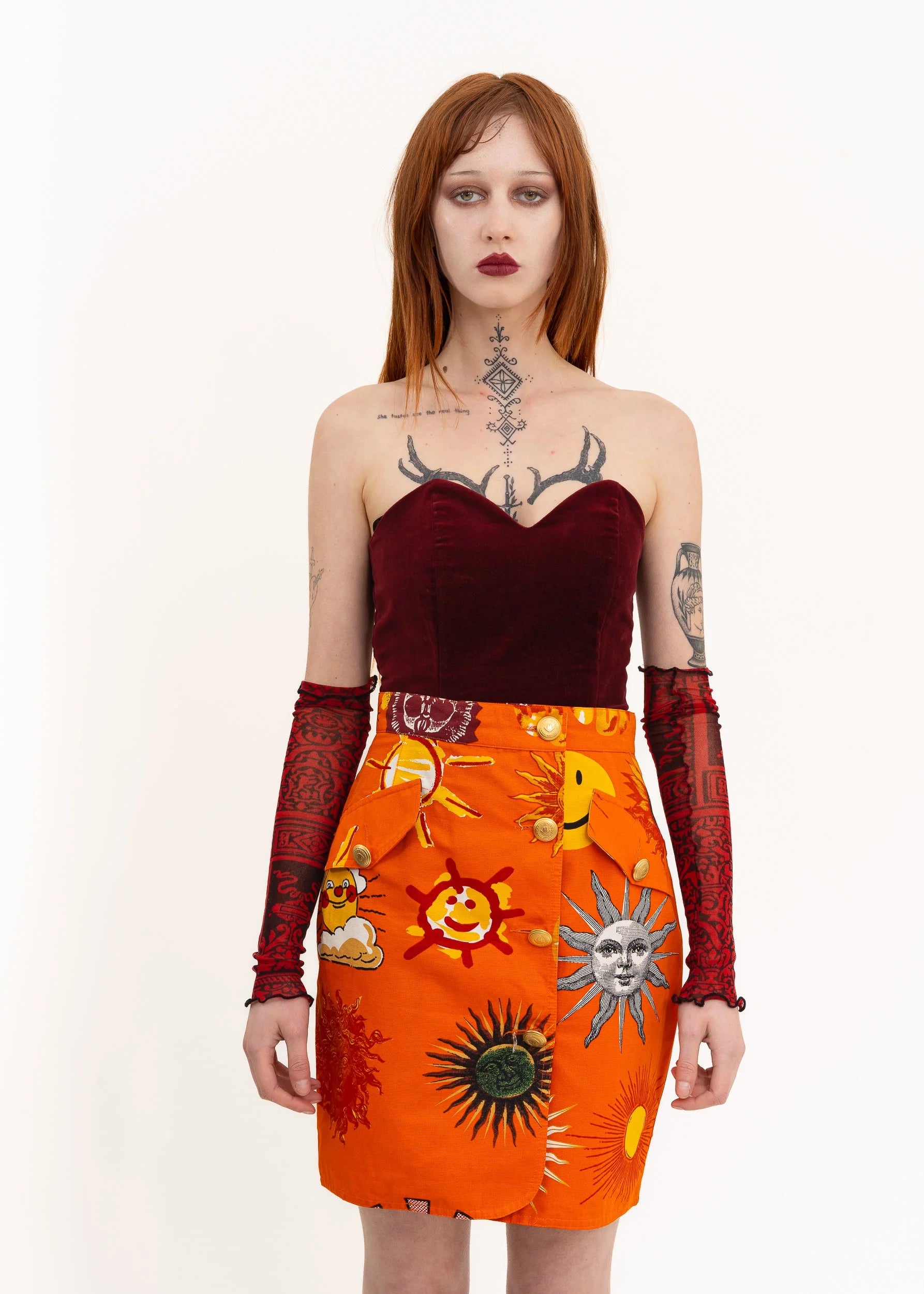 Moschino Jeans 90s vintage sun print skirt