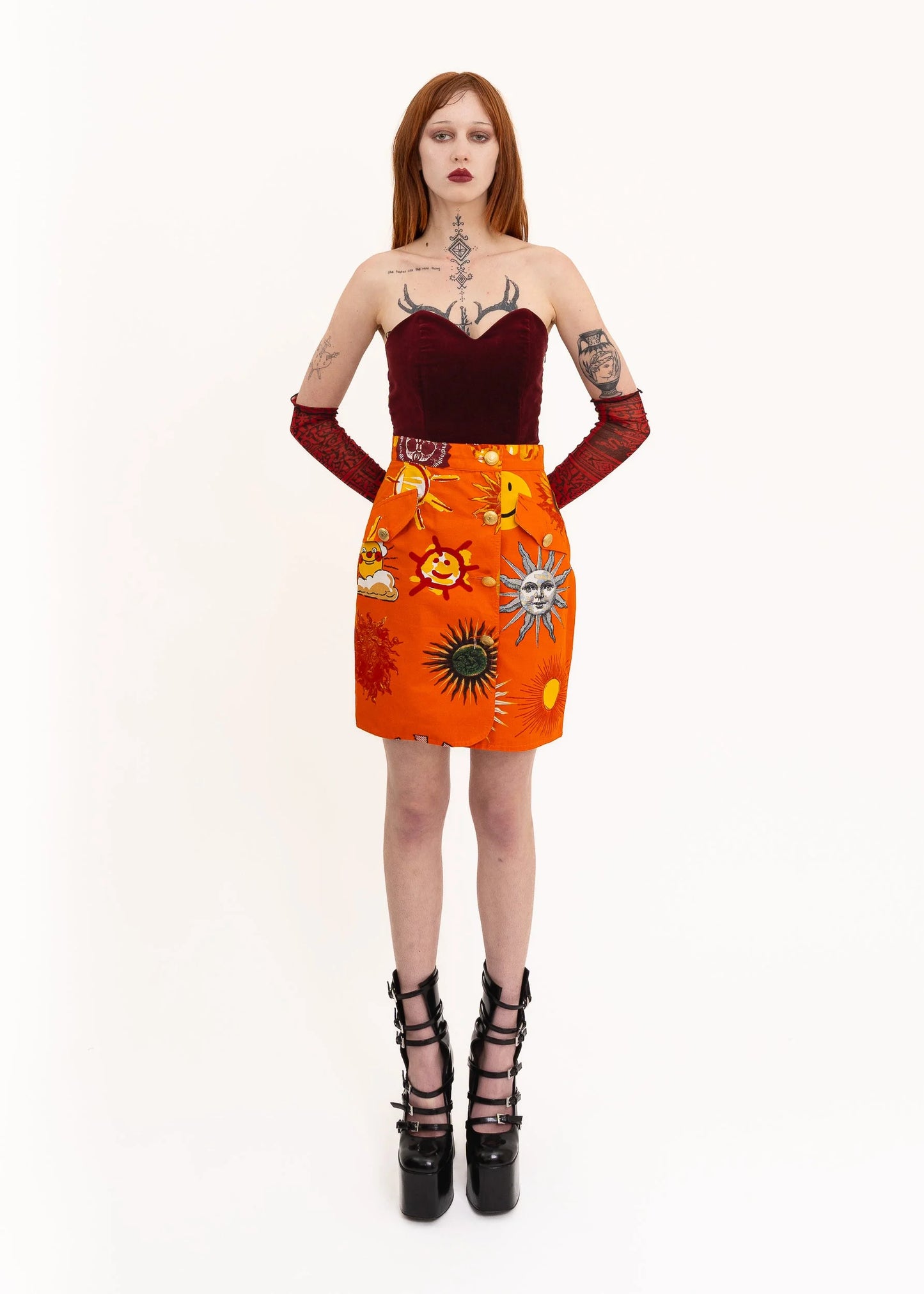 Moschino Jeans 90s vintage sun print skirt