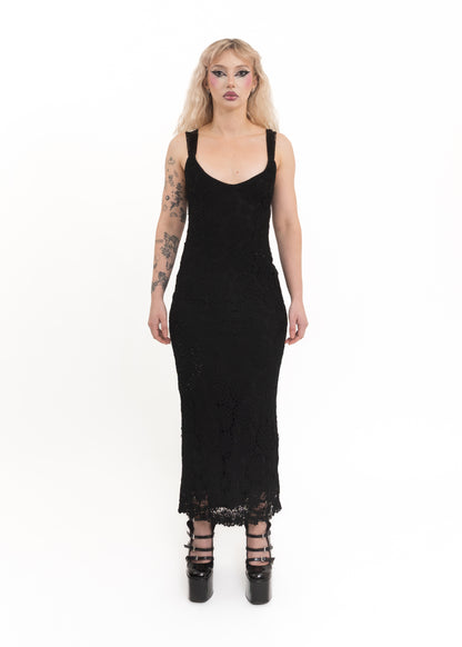 Glass beaded crochet dress