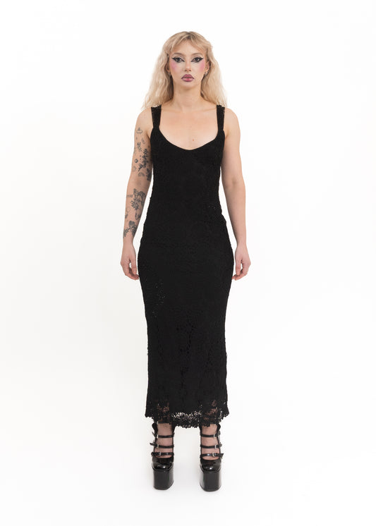 Glass beaded crochet dress