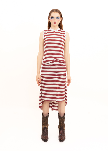 Striped pintuck dress