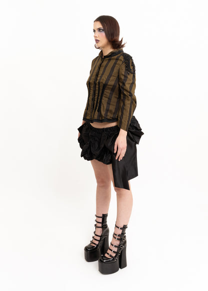 Pinstriped silk Victorian style jacket