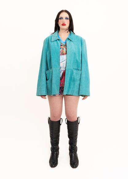 Vintage teal suede jacket
