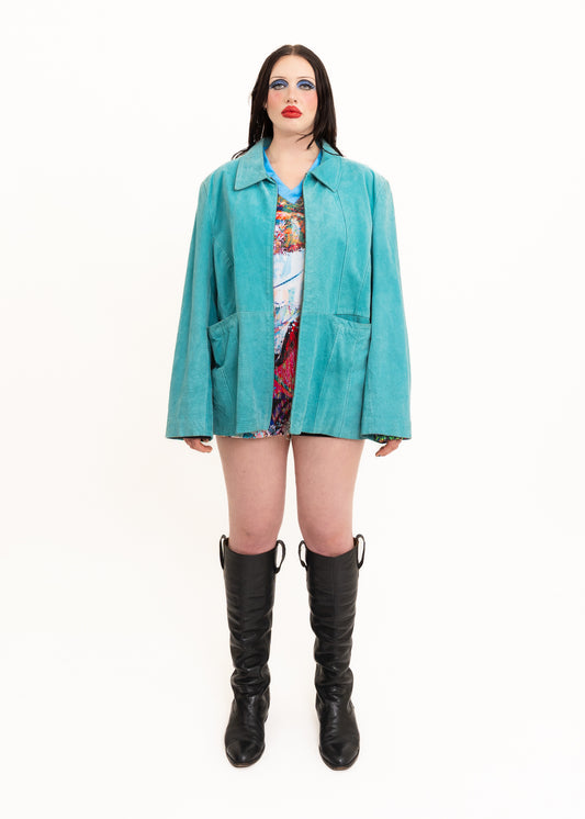 Vintage teal suede jacket