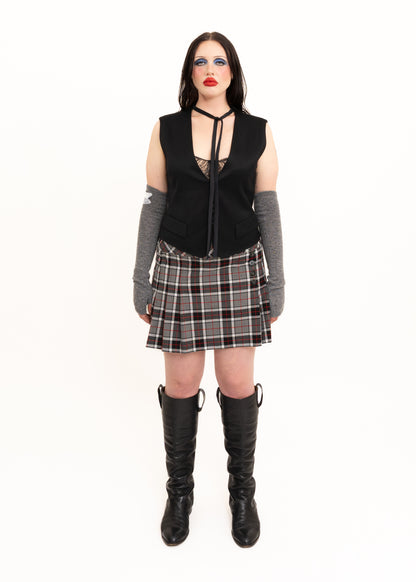 Tartan pleated mini skirt