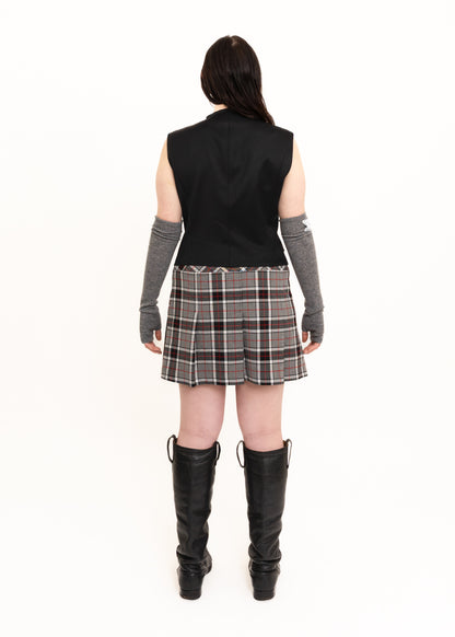 Tartan pleated mini skirt
