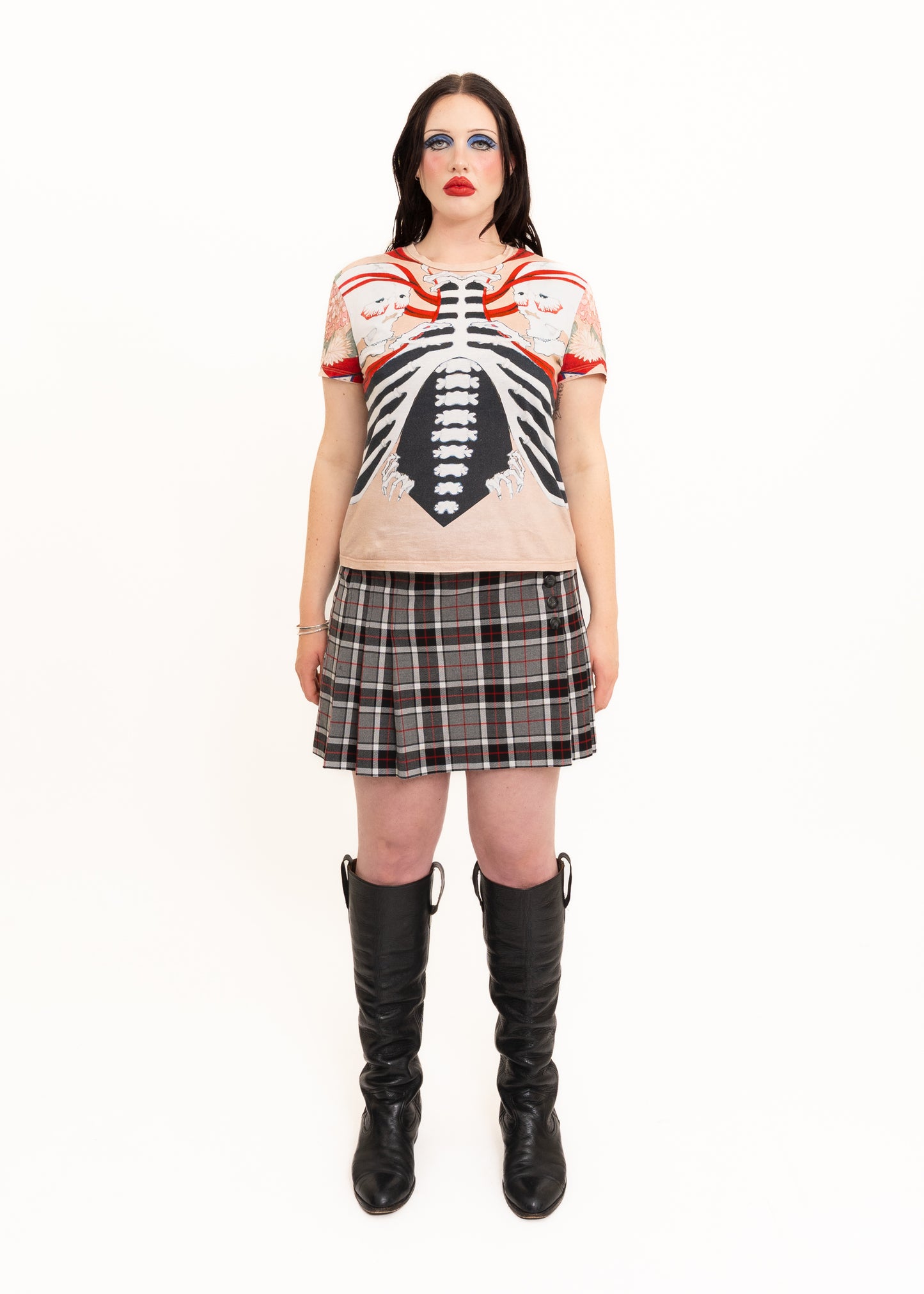 2010 "Angels and Demons" skeleton print t-shirt