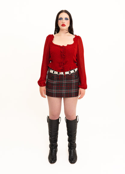 Italia polka dot button front blouse