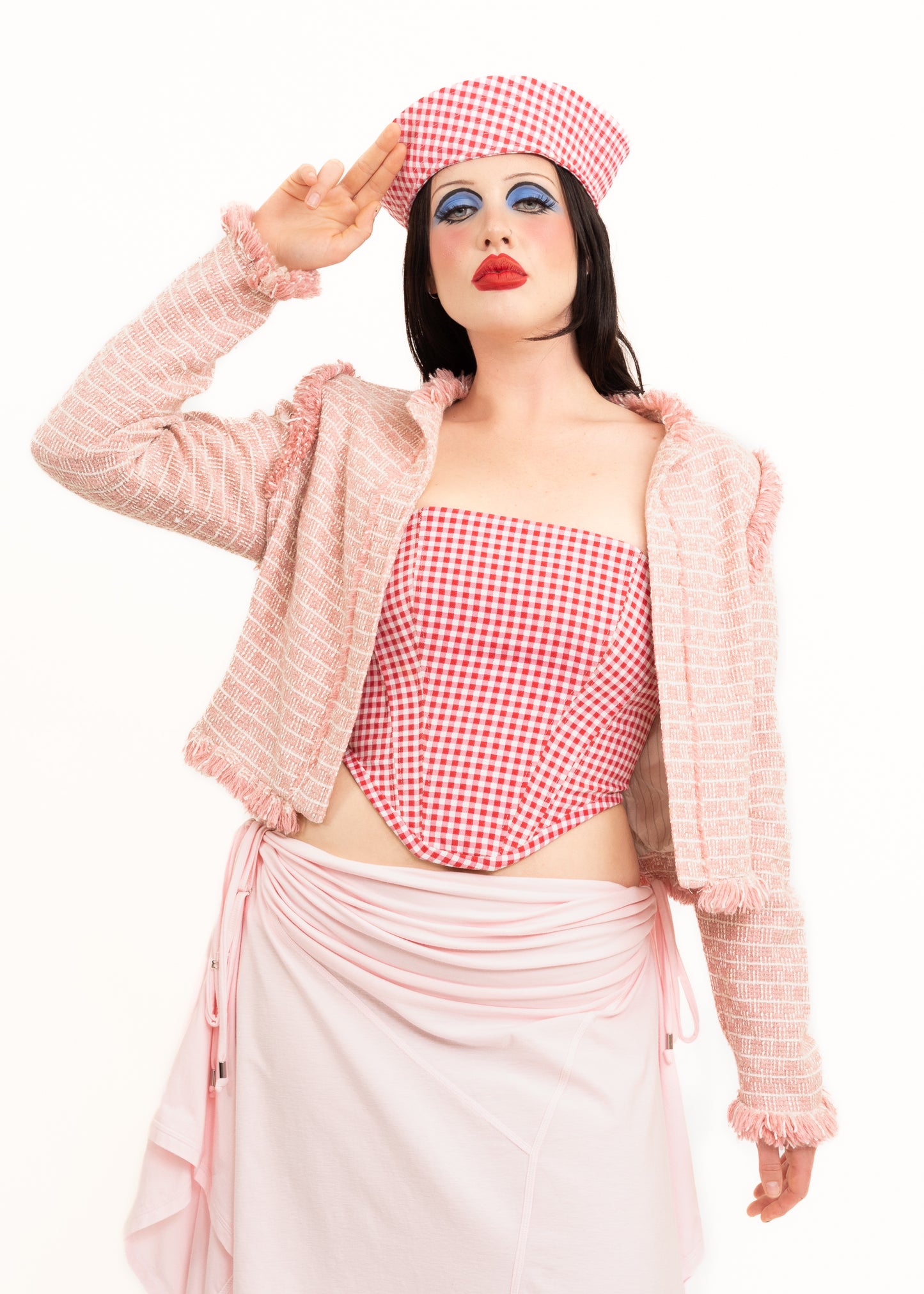 Pink Gingham Sailor Hat