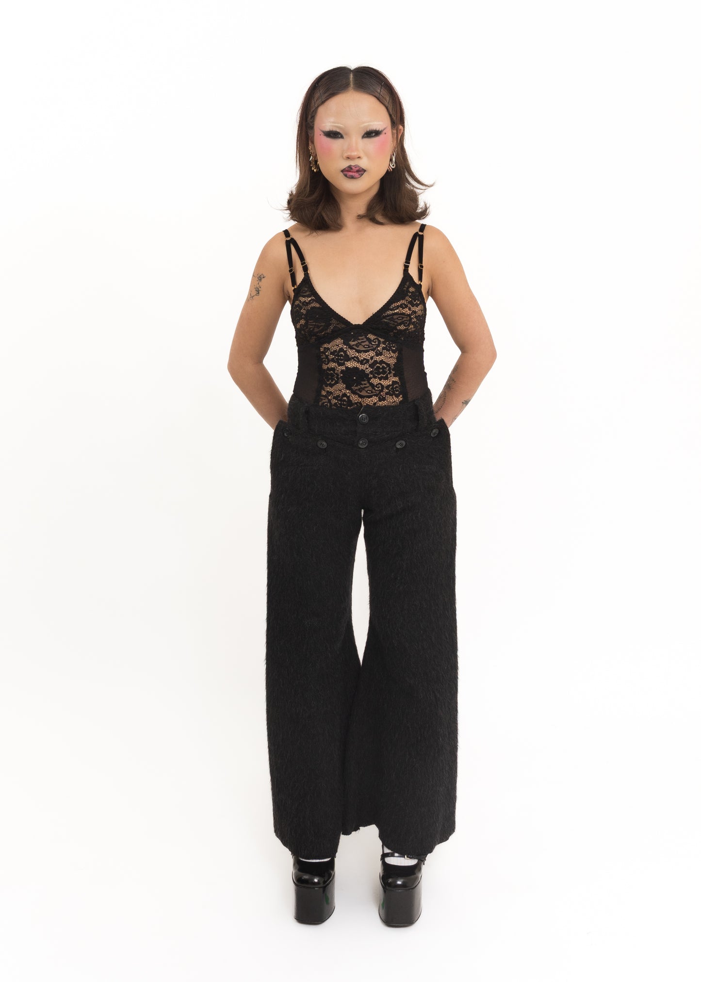 Flared wool pants