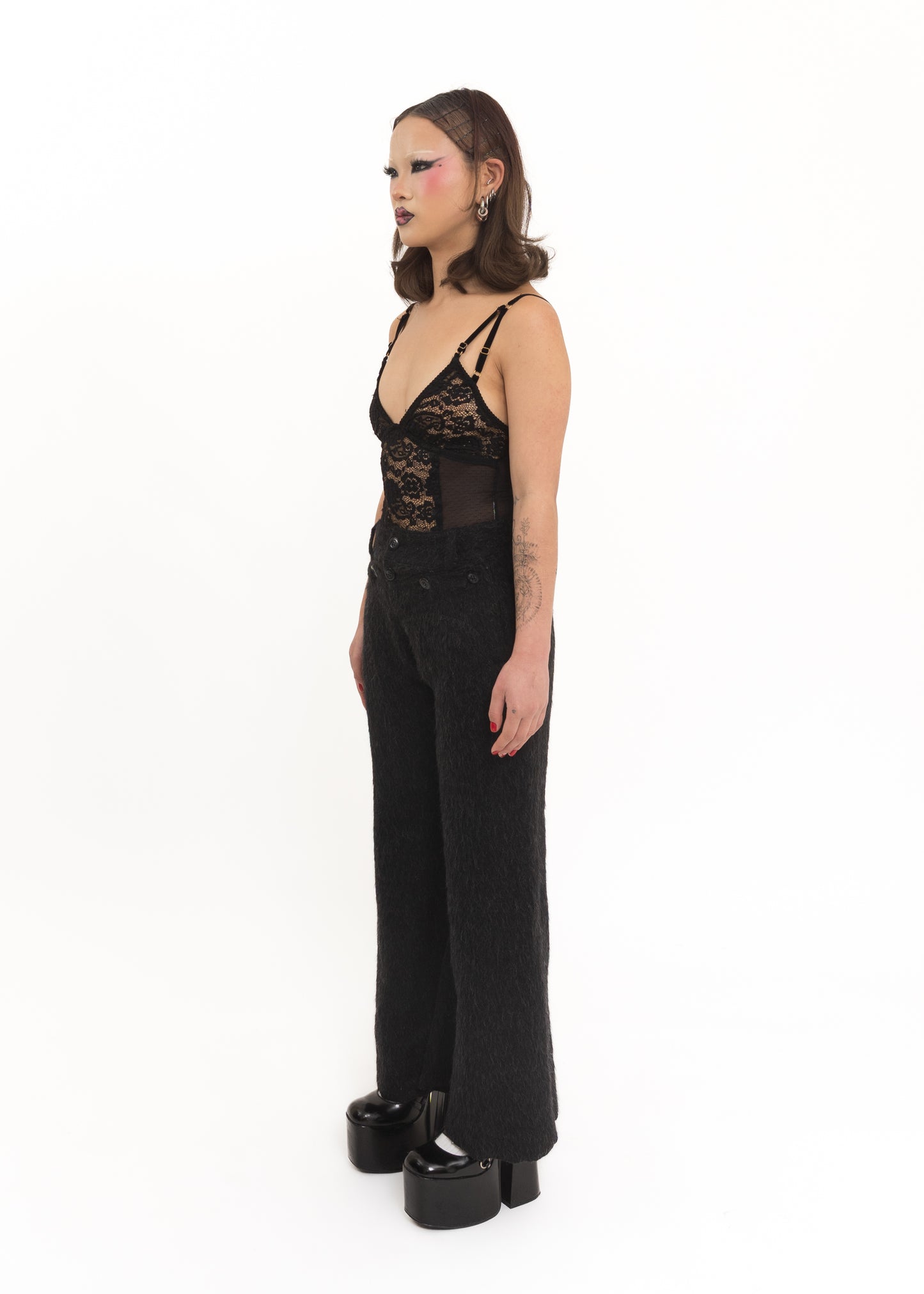 Flared wool pants