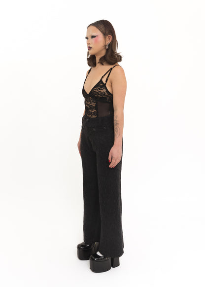 Flared wool pants