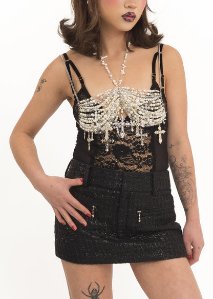Beaded pearl bra/ bikini top
