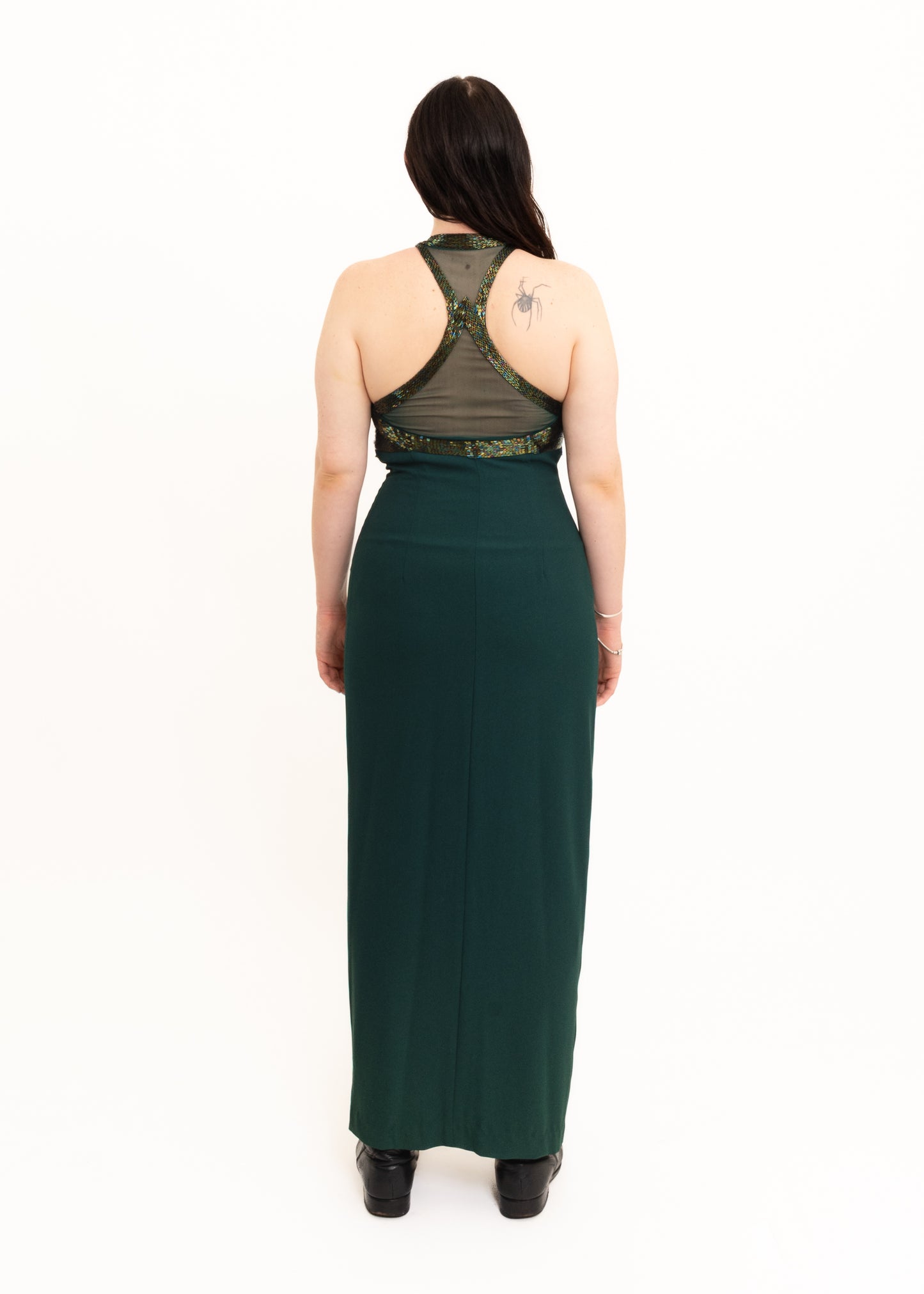 Glass beaded evening dress