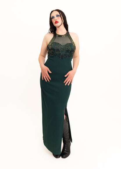 Glass beaded evening dress