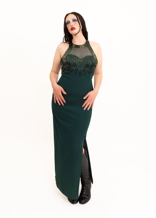 Glass beaded evening dress
