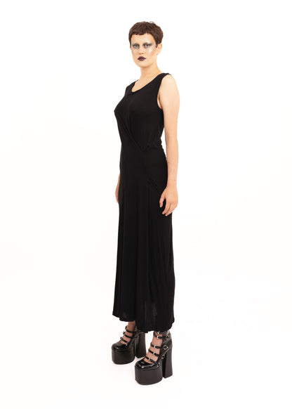 Knit maxi dress with gather detail