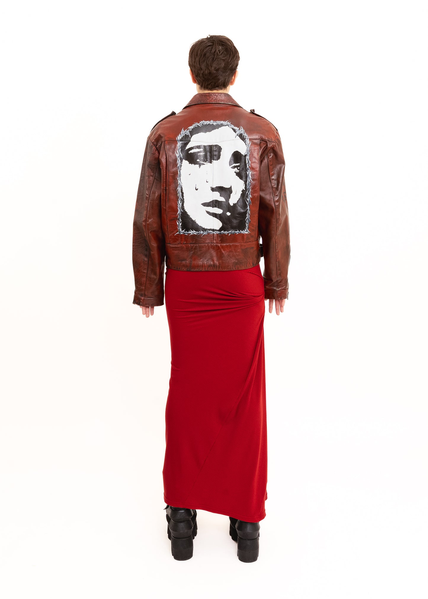 Hand-painted leather jacket #1