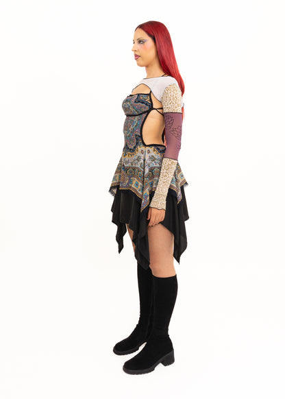 Filigree/ lotus screen printed bolero