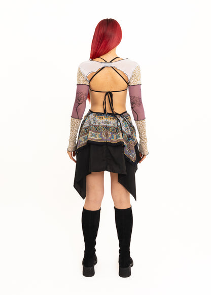 Filigree/ lotus screen printed bolero