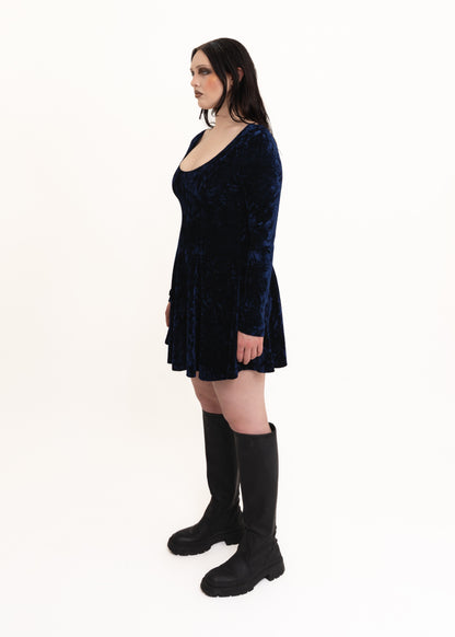 Crushed velvet mini dress