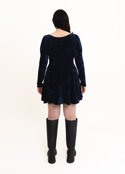 Crushed velvet mini dress