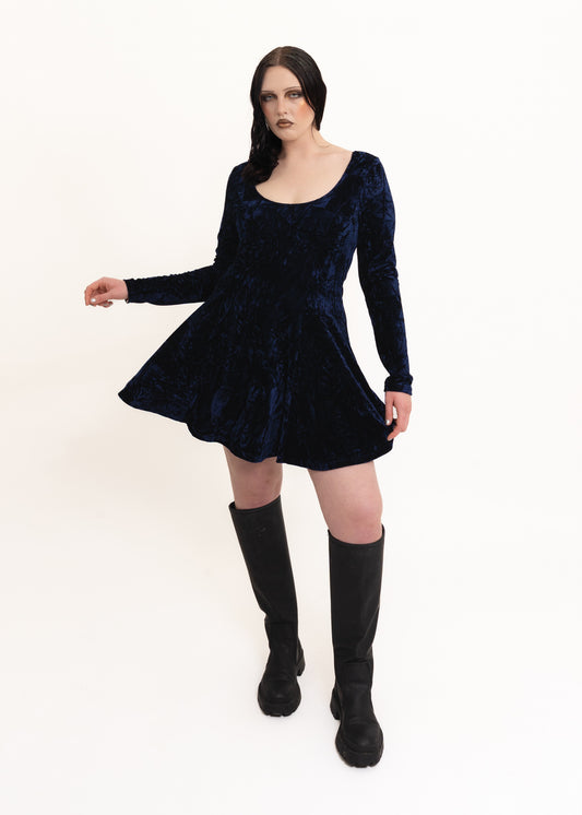 Crushed velvet mini dress
