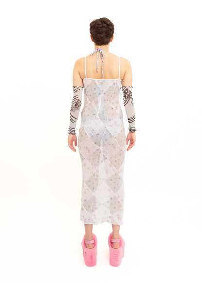 Diamond Mesh Midi Dress- ditsy floral