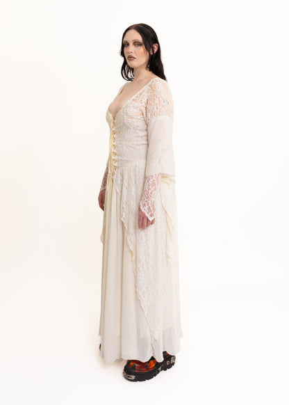 Lace flared sleeve dress