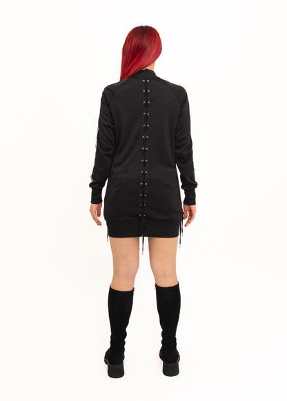 Lace up track jacket/ mini dress