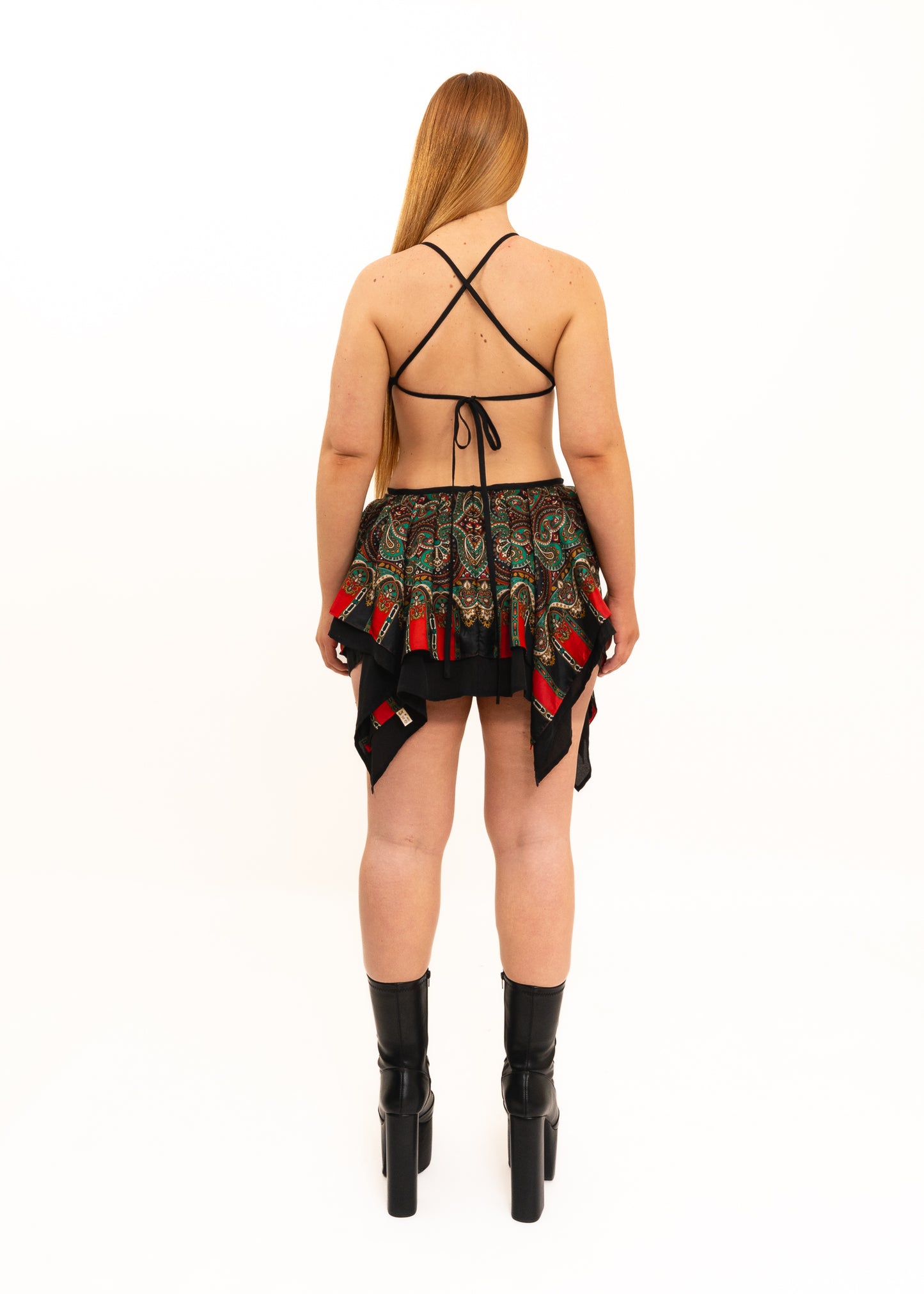 Odyssey Silk Scarf Dress- forest green