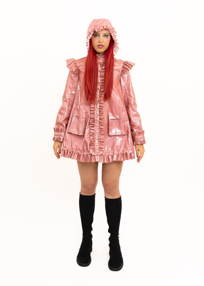 Meadham Kirchoff for Topshop glitter ruffle rain coat