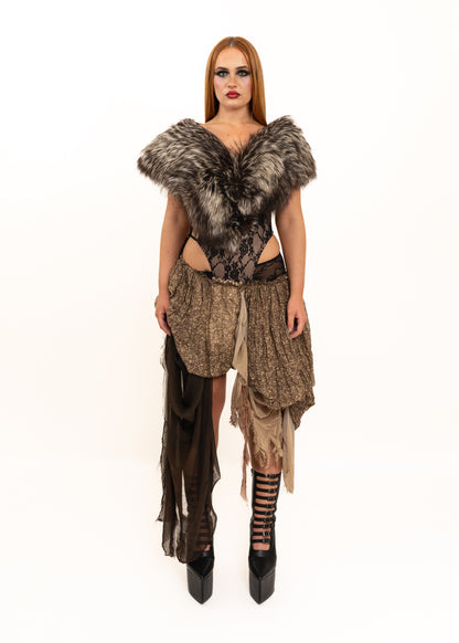 Vintage fox fur stole/ shawl