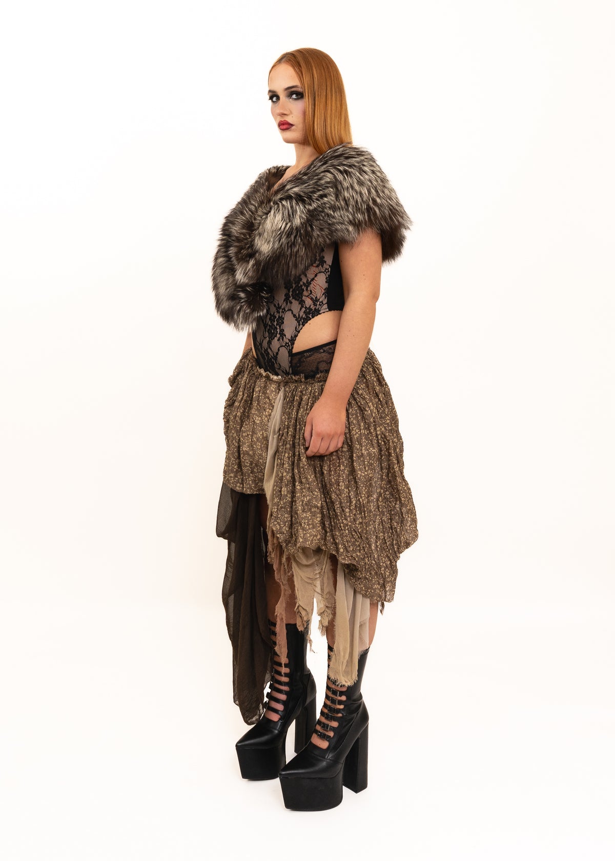 Vintage fox fur stole/ shawl