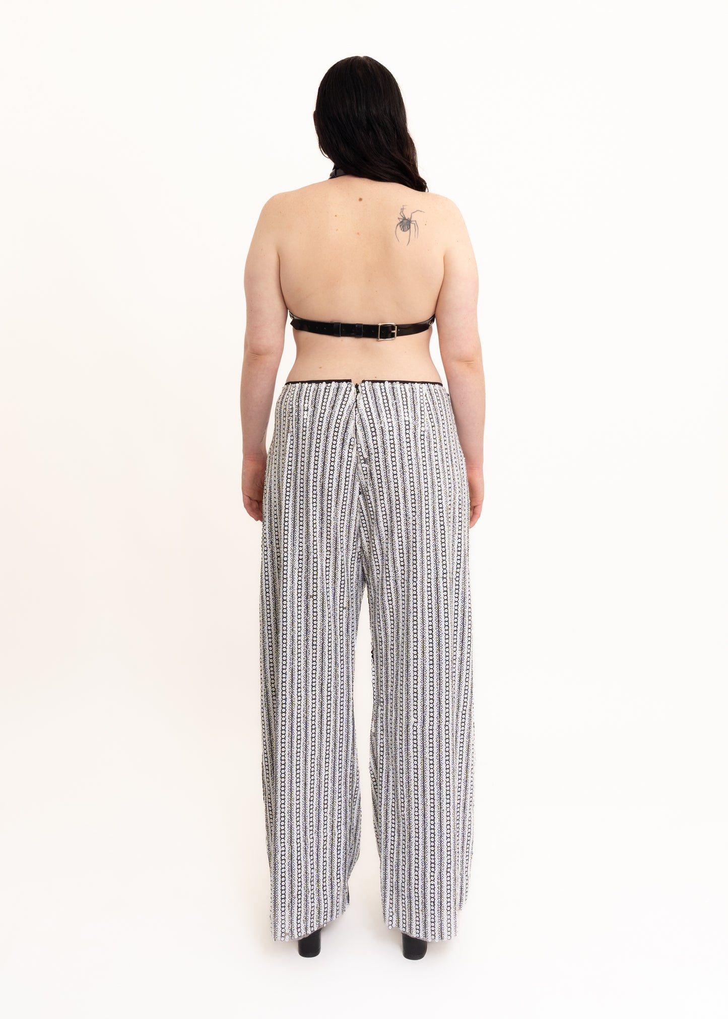 Wide leg sequinned pants