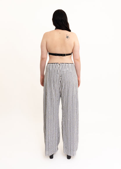 Wide leg sequinned pants