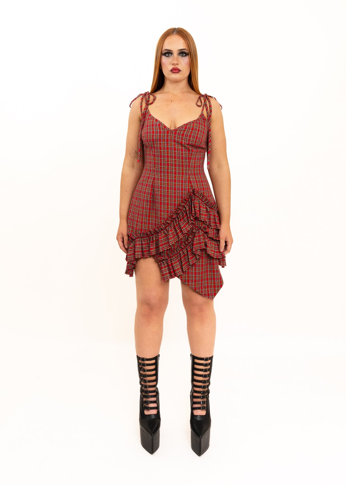 Tartan Mini Fray Dress