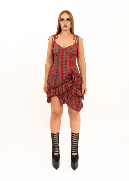 Tartan Mini Fray Dress