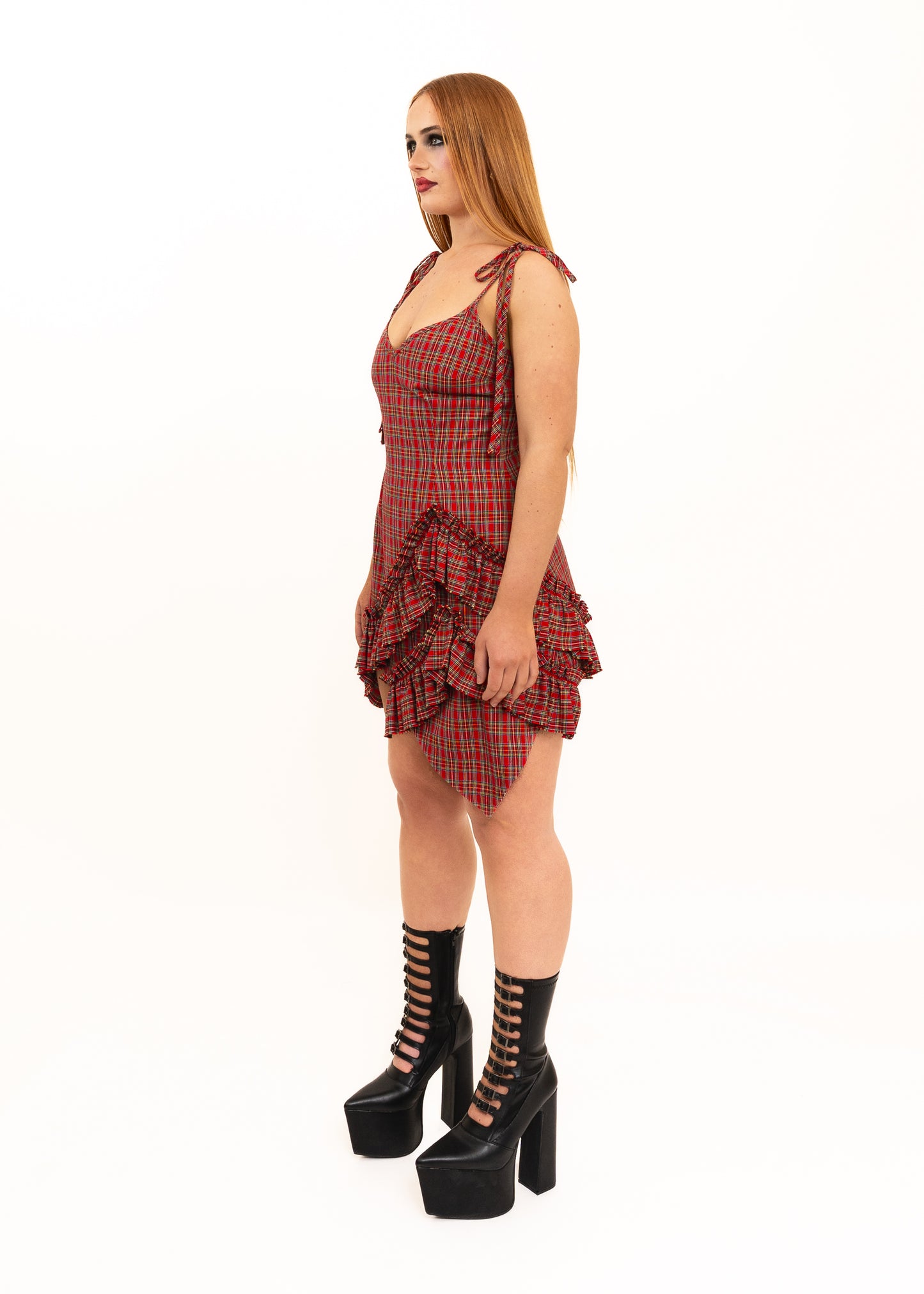 Tartan Mini Fray Dress