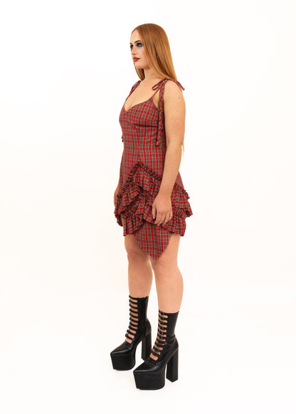 Tartan Mini Fray Dress